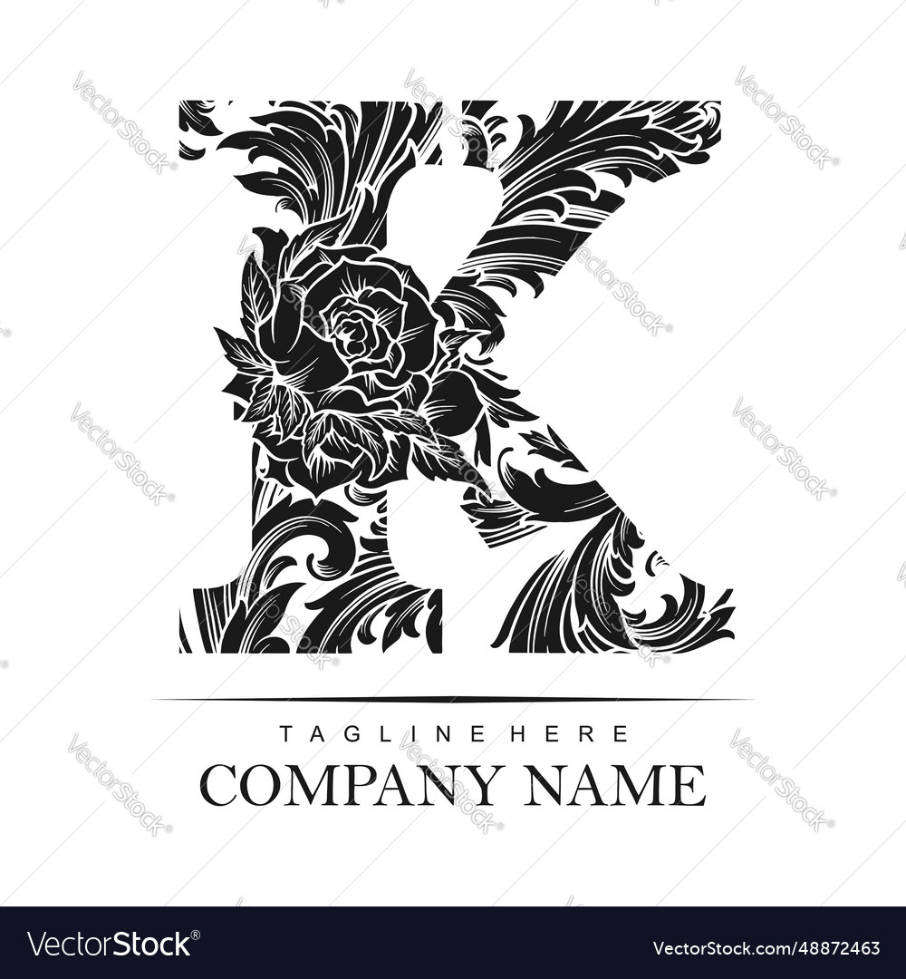 Elegant k initial monogram logo classic style Vector Image