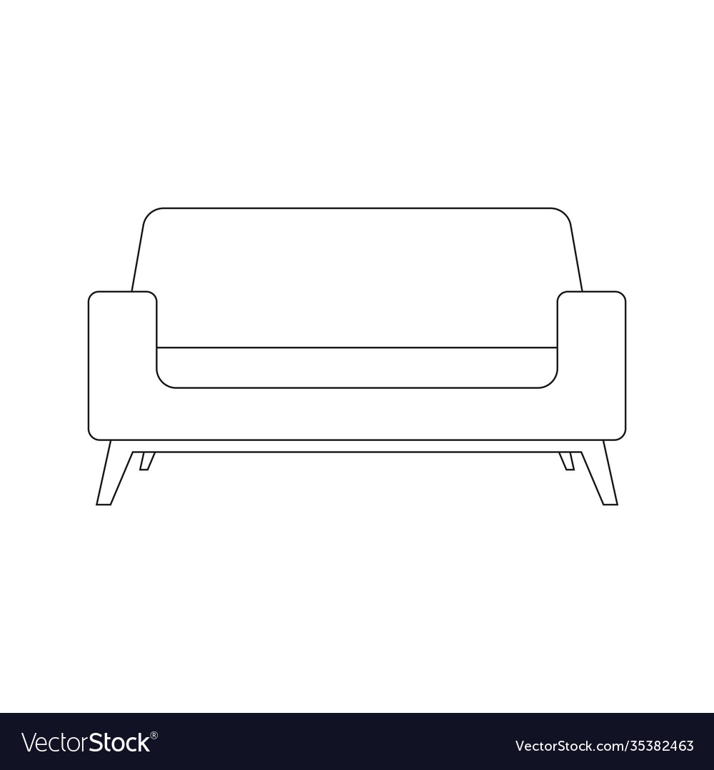 Isolated sofa draw Royalty Free Vector Image - VectorStock