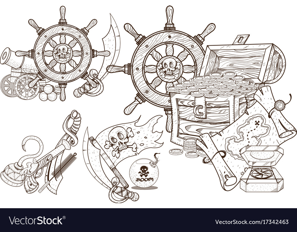 Пиратский компас рисунок