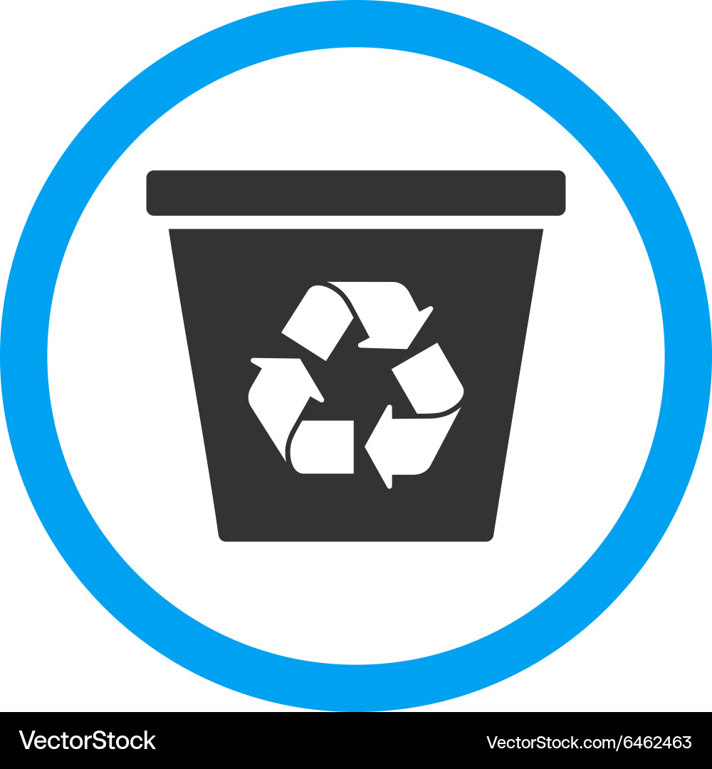 Recycle bin rounded icon Royalty Free Vector Image