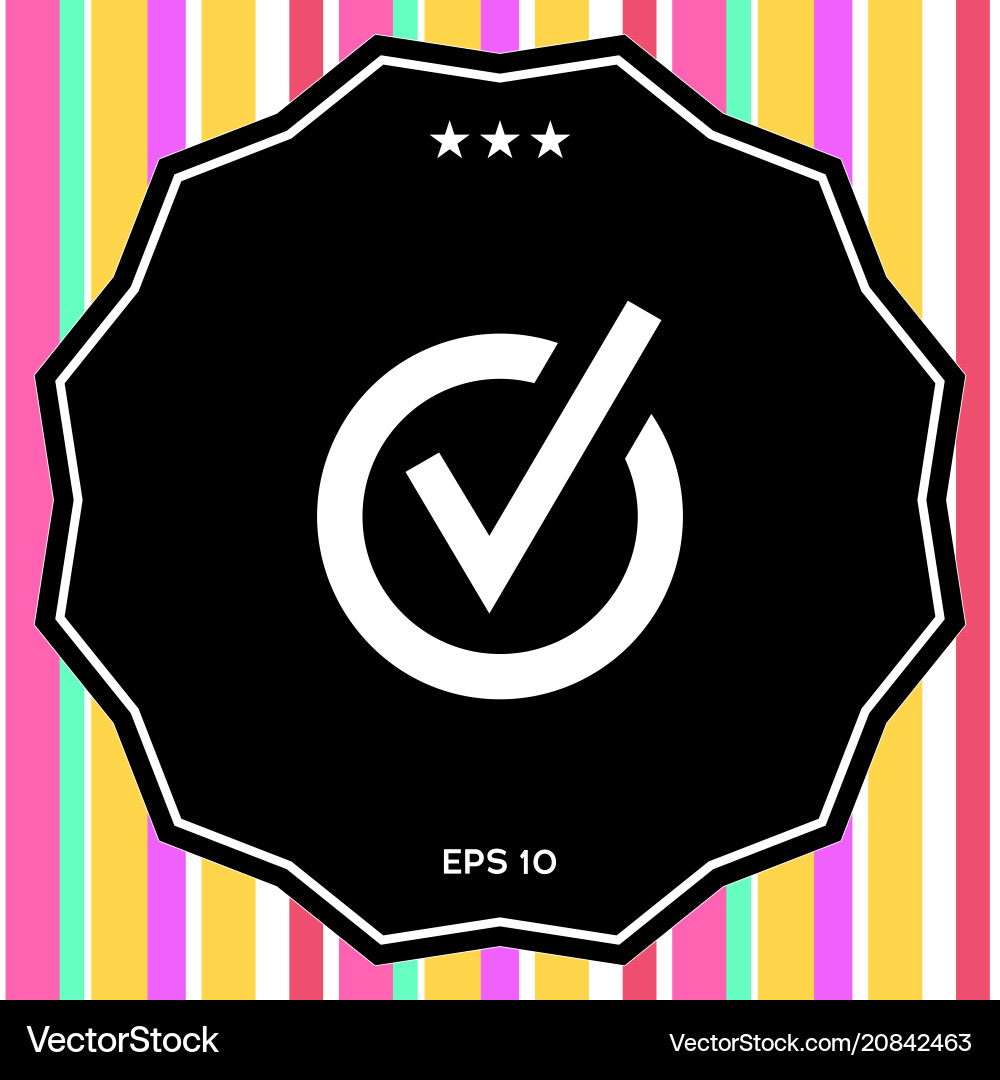 Rounded check mark icon Royalty Free Vector Image