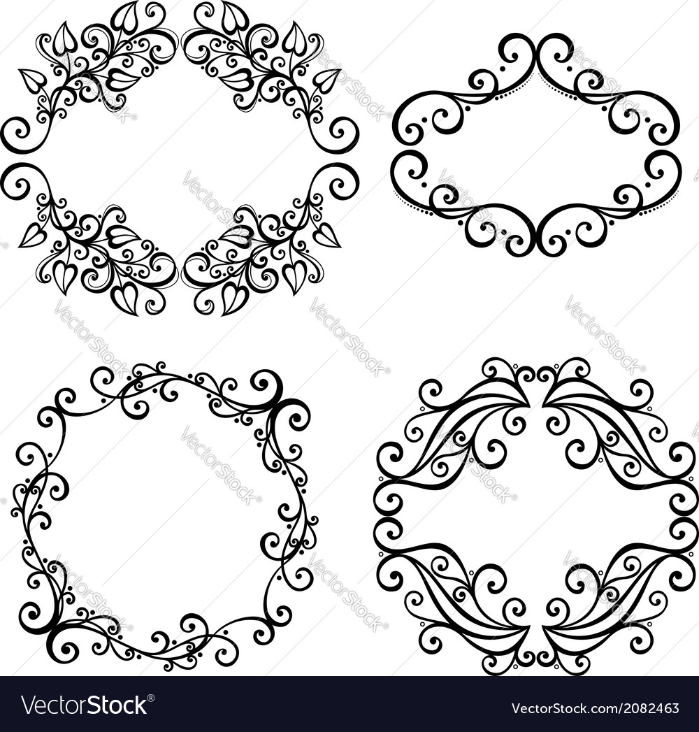 Set Of Ornamental Frames For Text Royalty Free Vector Image Set Of Ornamental Frames For Text Vector Image