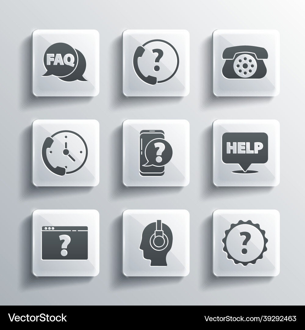 Operator Question Icon Set support operator in touch question mark Vector Image