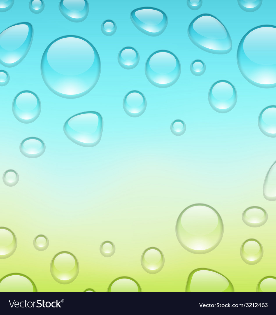 Water abstract background with drops place Vector Image