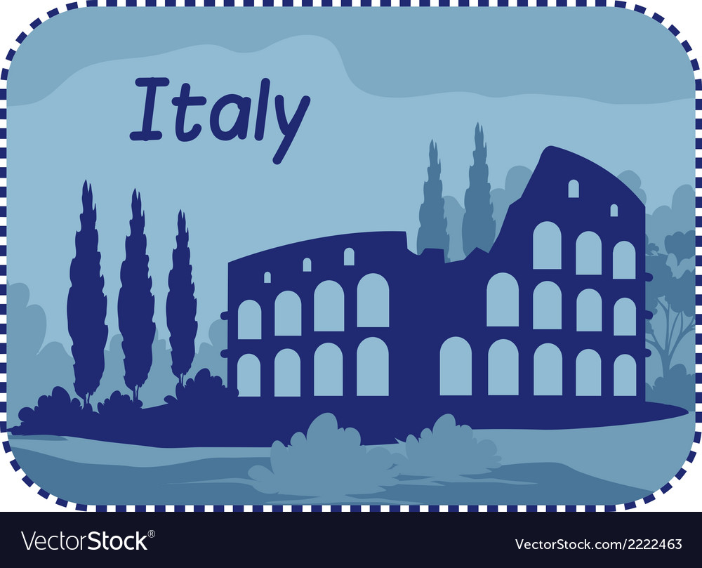 With Colosseum In Rome Royalty Free Vector Image