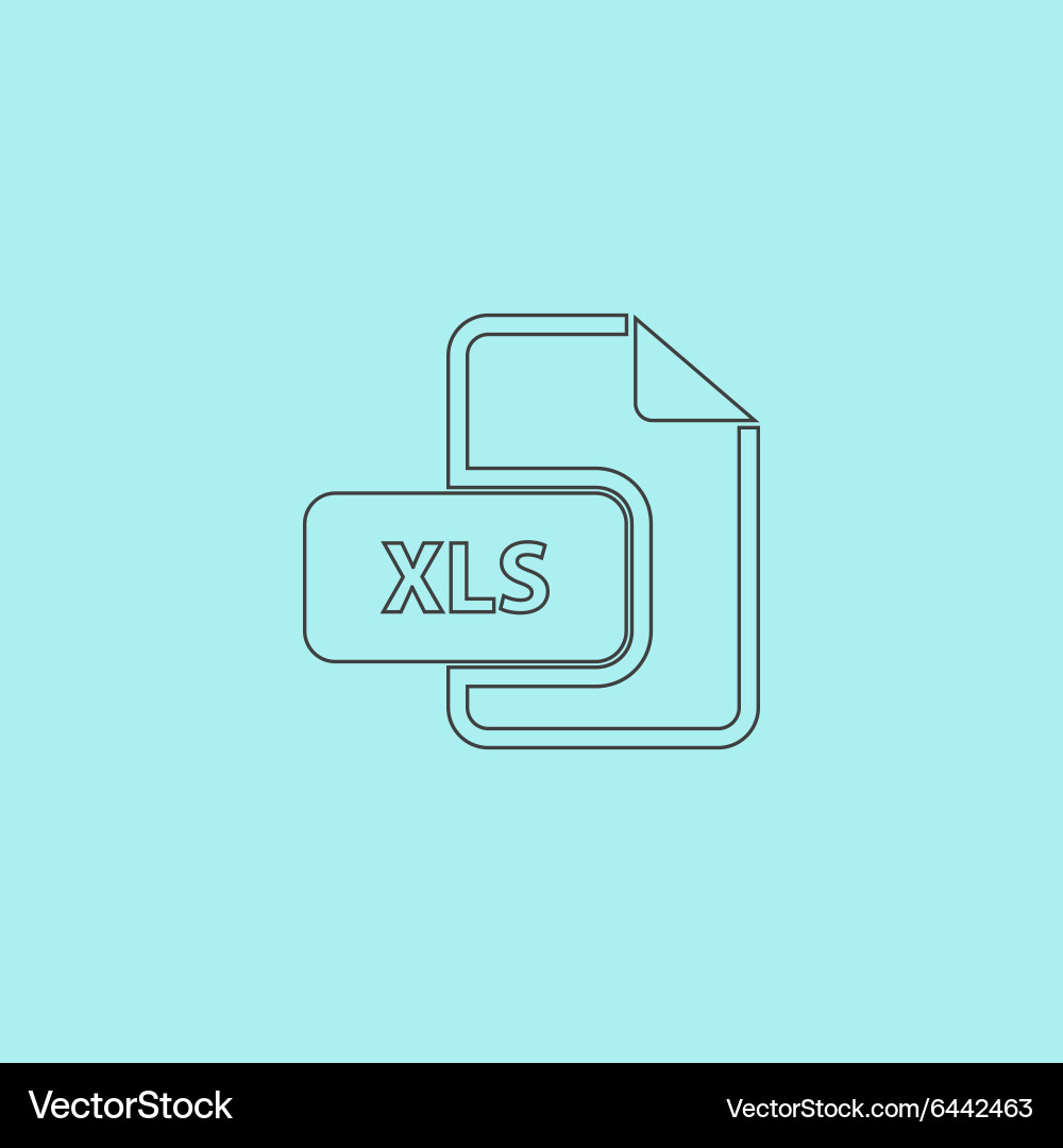 Xls extension text file type icon Royalty Free Vector Image