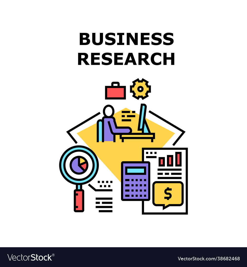 Business research report concept color Royalty Free Vector