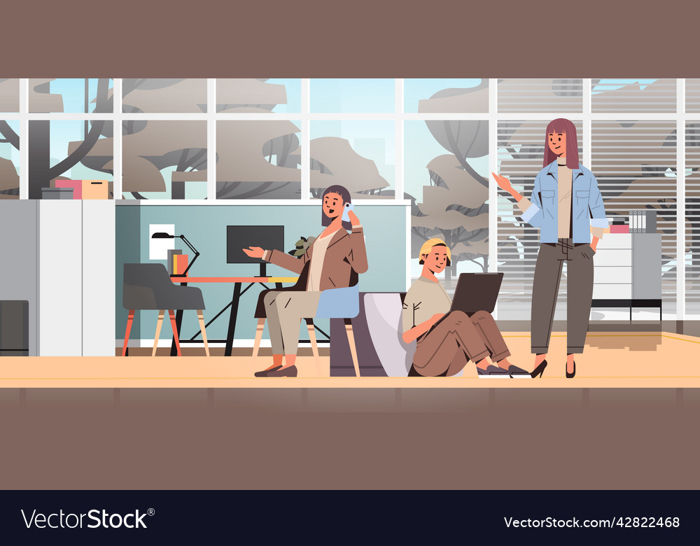 Businesspeople Using Digital Gadgets Royalty Free Vector