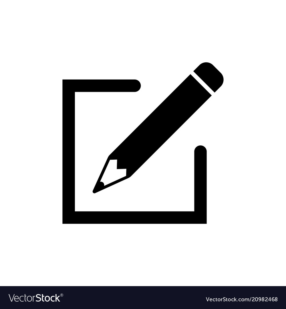 Download Edit icon in flat style simple pen symbol Vector Image