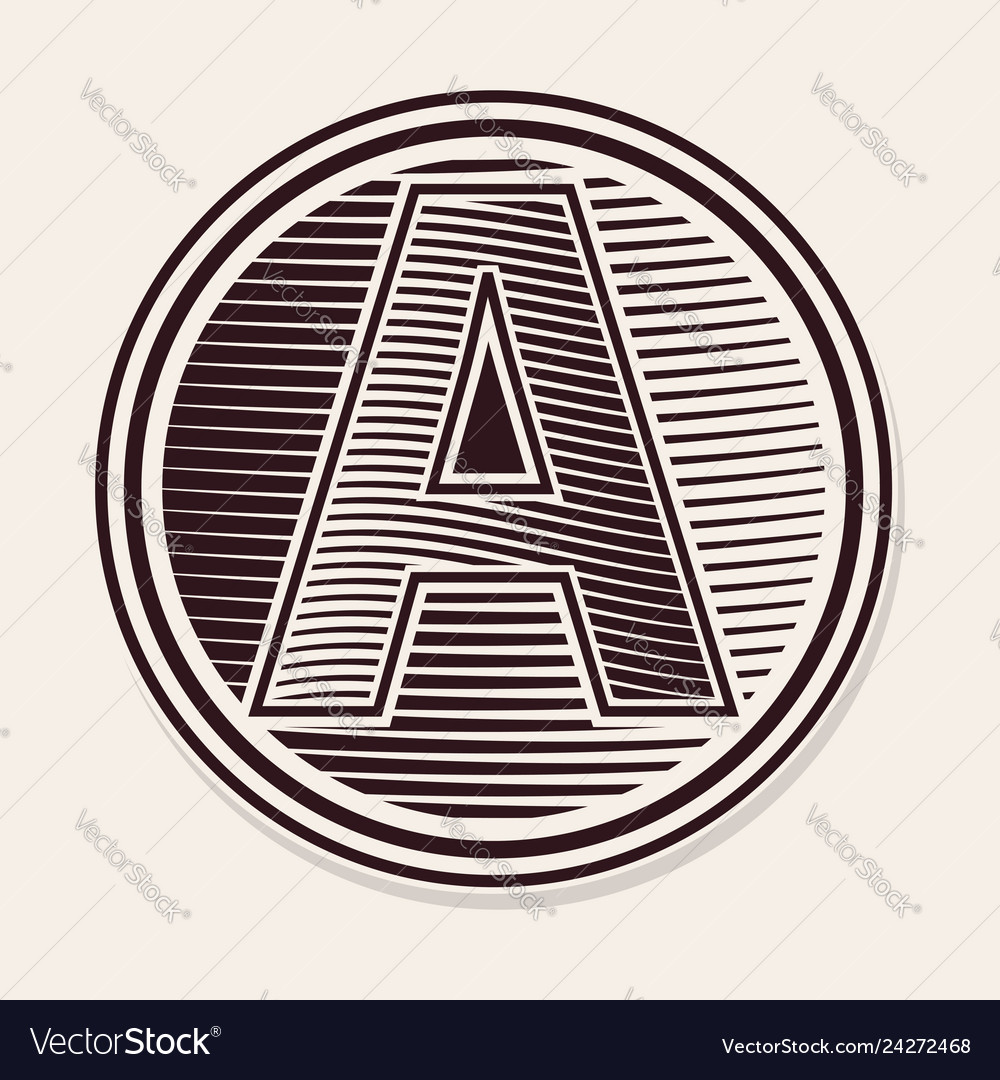 Engraved letter Royalty Free Vector Image VectorStock