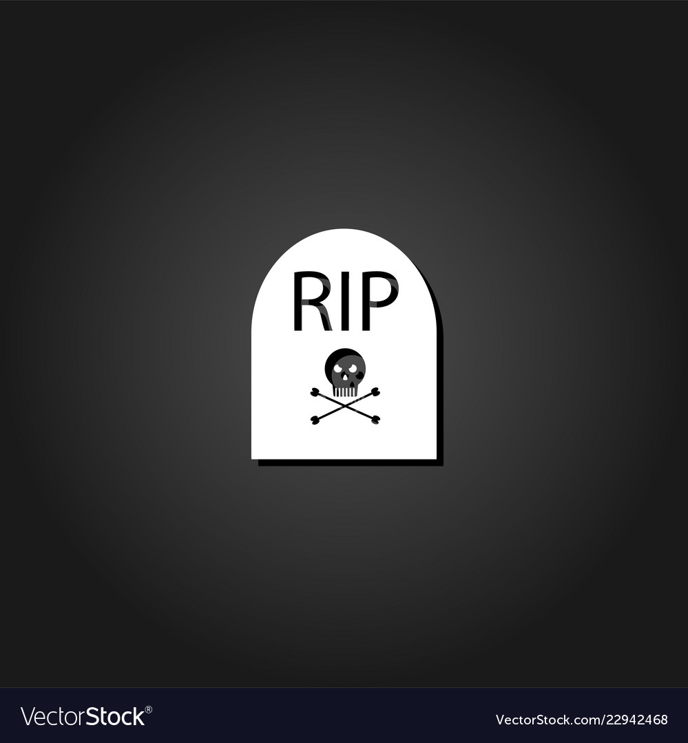 Grave rip icon flat Royalty Free Vector Image - VectorStock