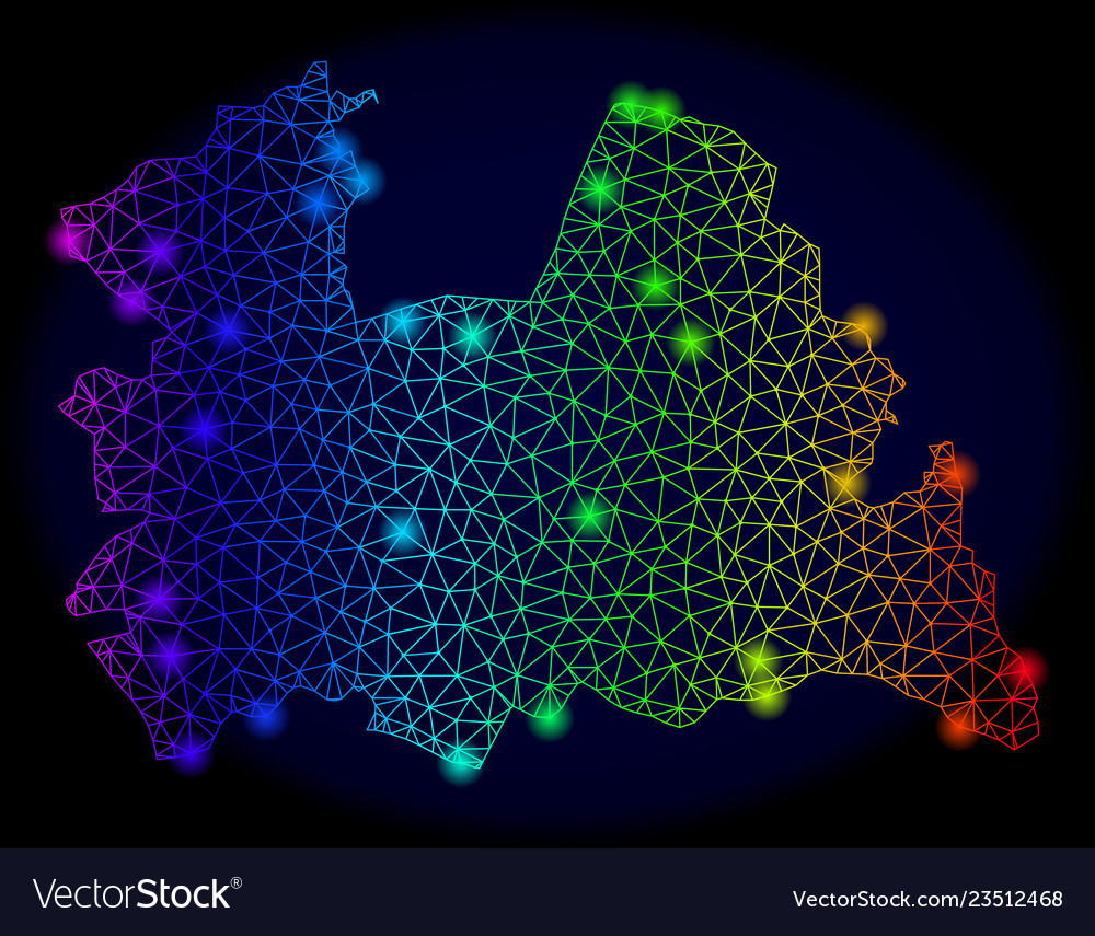 Polygonal carcass colorful mesh map of utrecht