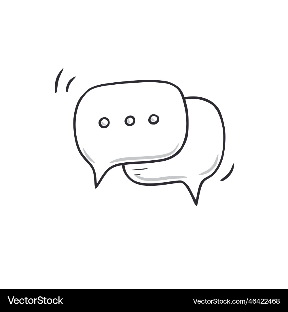 Speech bubble doodle message hand Royalty Free Vector Image