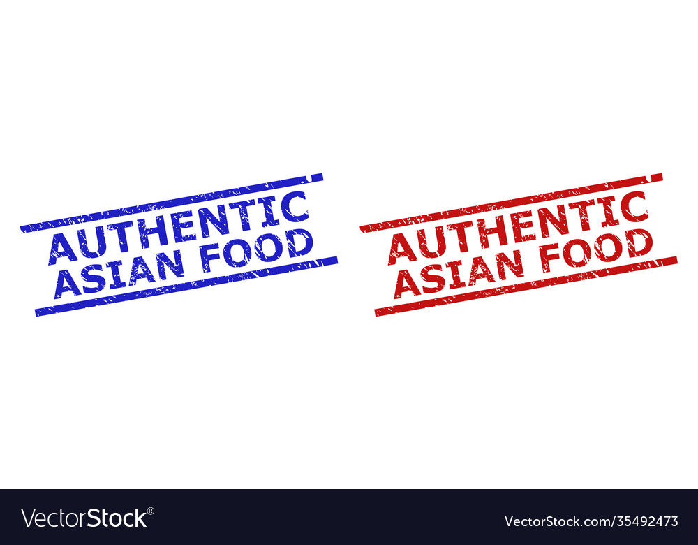 Authentic Asian Food Seals With Unclean Surface Vector Image