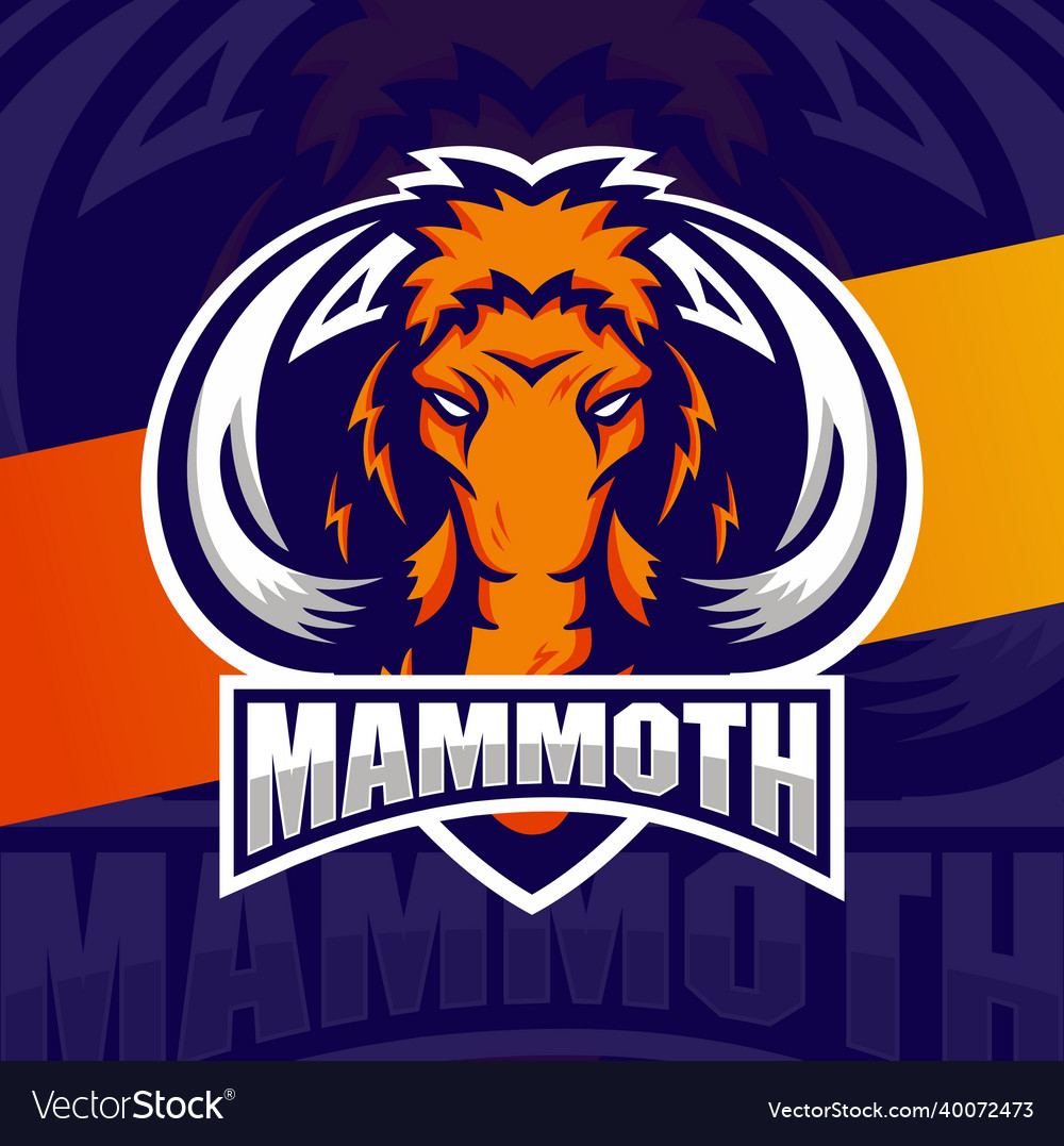 Big mammoth head mascot esport logo design