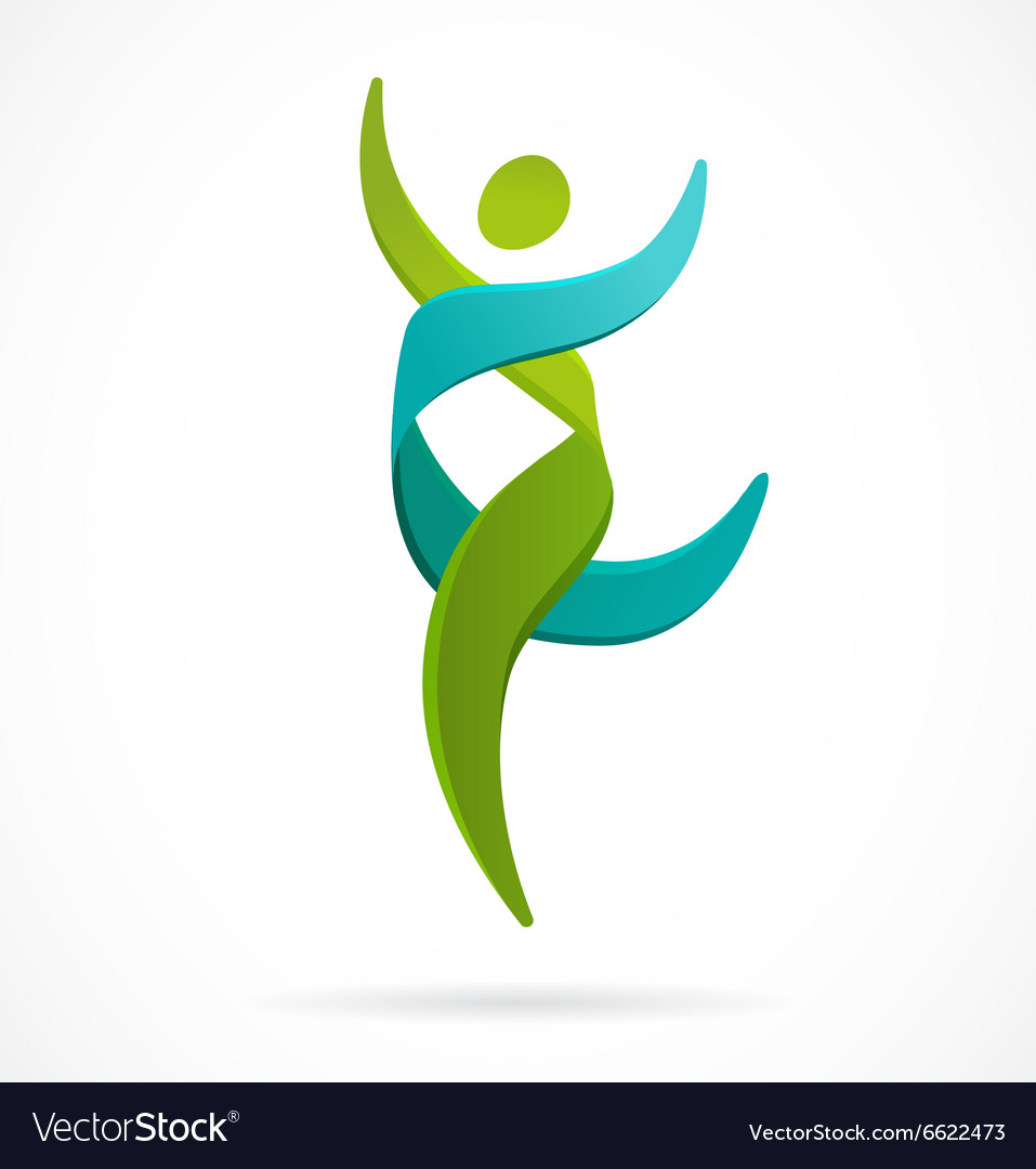 Dna genetic symbol - running and jumping man icon