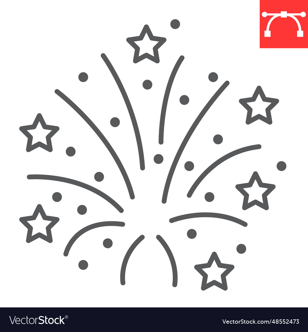 Fireworks line icon