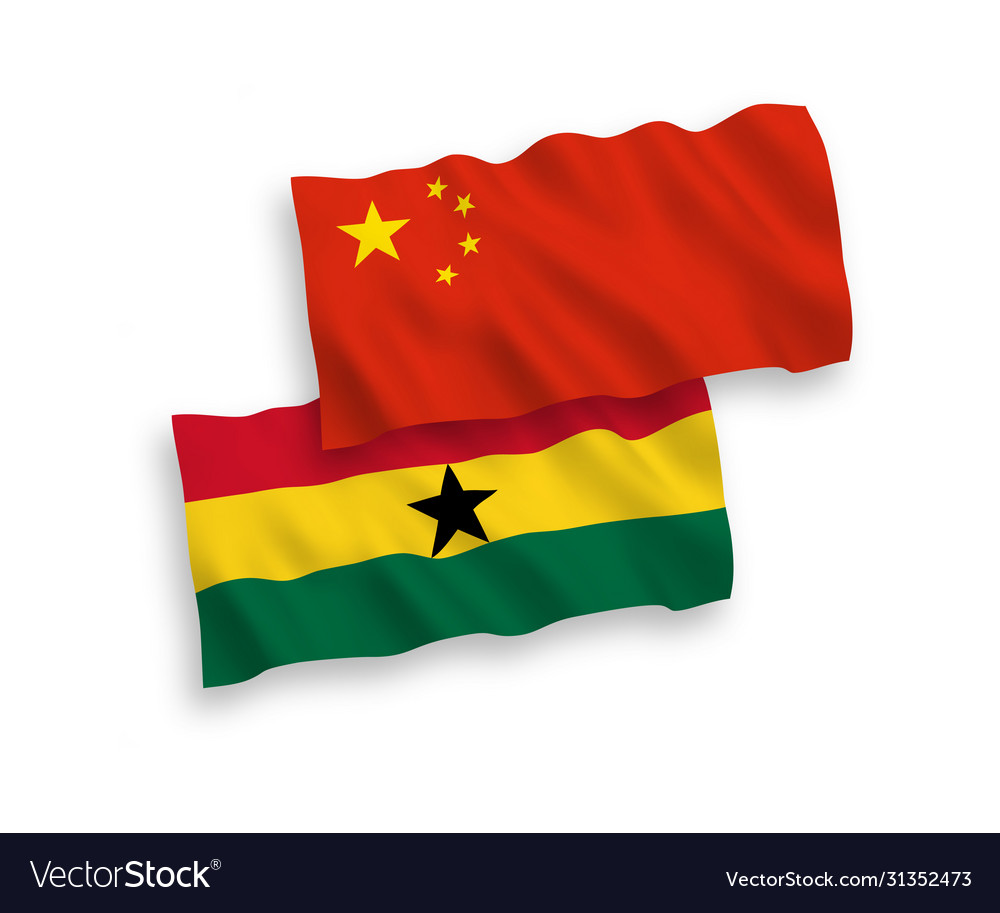 Flags ghana and china on a white background Vector Image