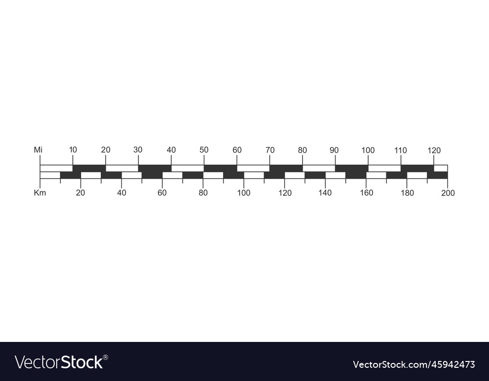 Map distance measurement chart bar scale Vector Image