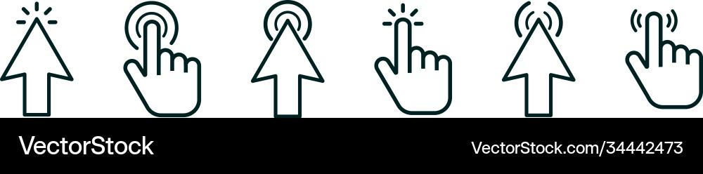 Pointer cursor computer mouse icon icon click Vector Image