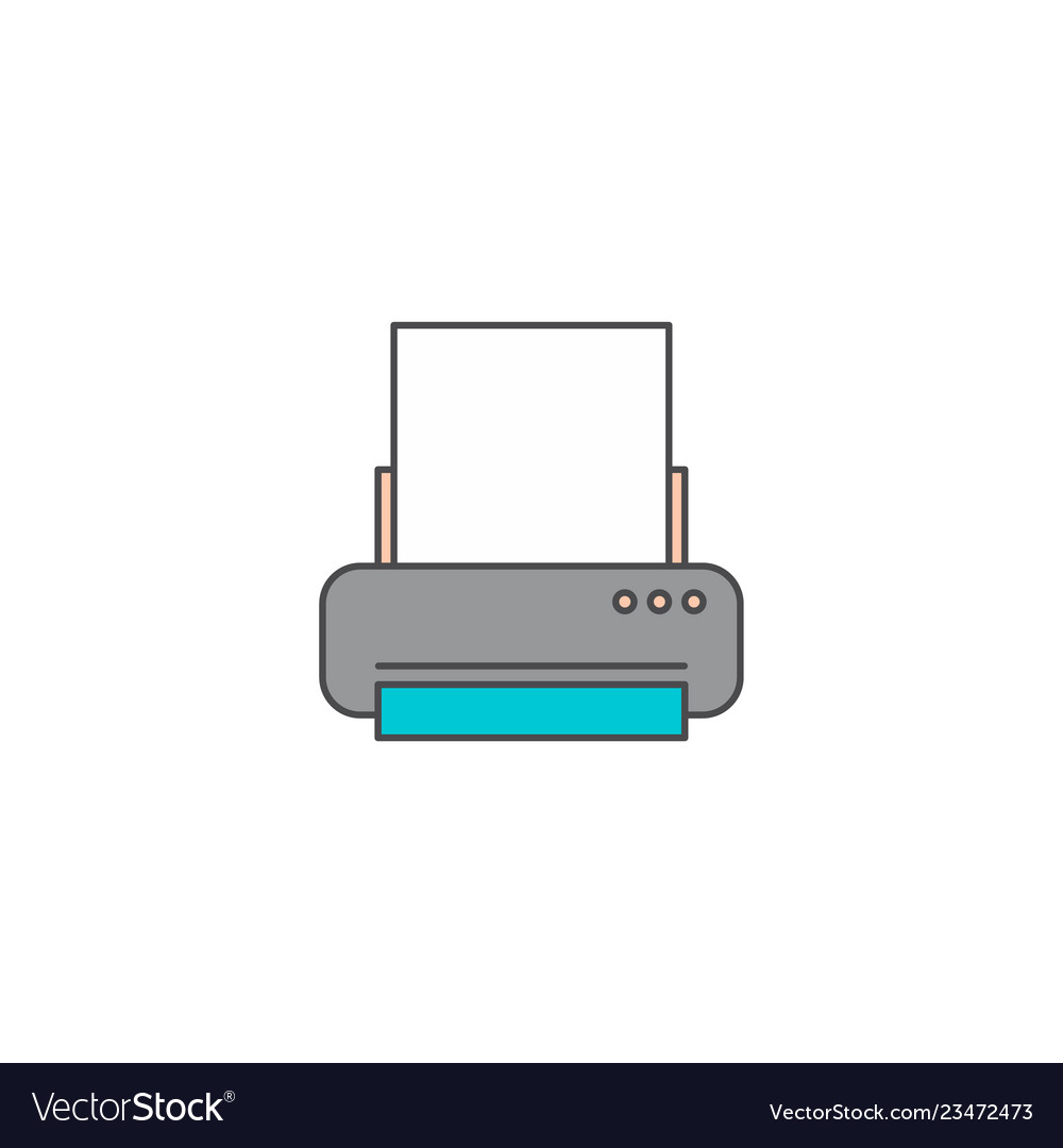 Printer computer doodle cartoon art Royalty Free Vector