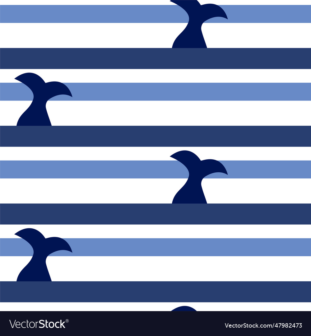 Whales in the ocean abstract stripes and lines vector image Whales in the ocean abstract stripes and lines