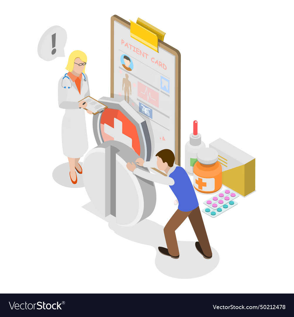 3d isometric flat of employee Royalty Free Vector Image