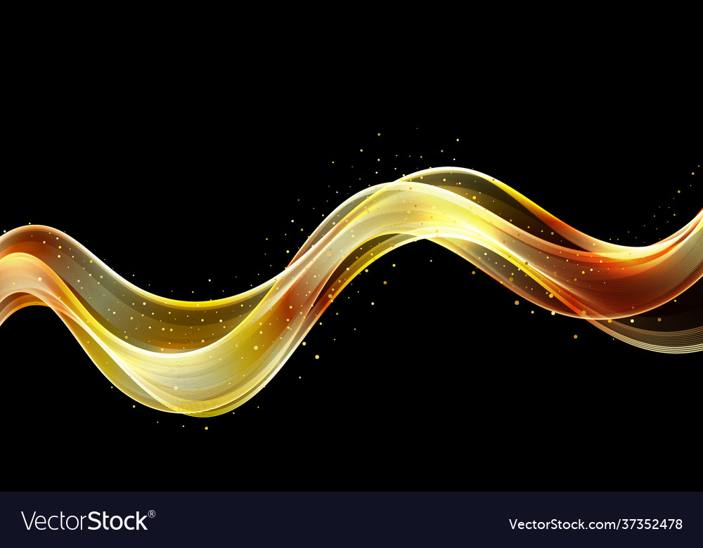 Abstract shiny color gold wave design element Vector Image