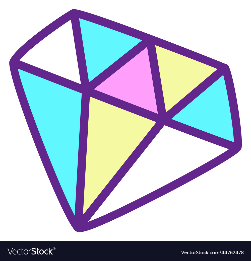 Color diamong icon magic gem jewel sign Royalty Free Vector