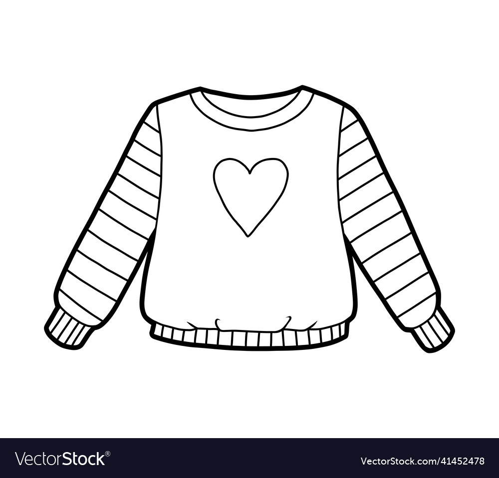 Coloring book pullover with a heart