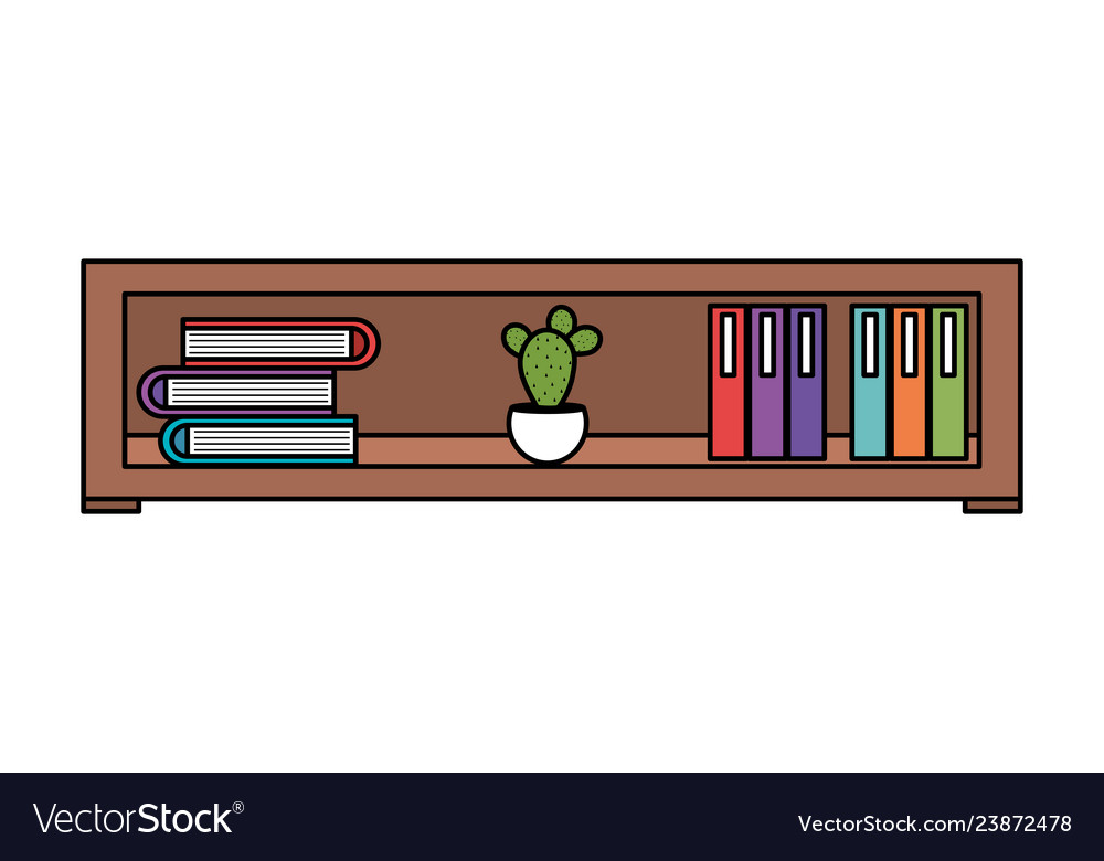 Library shelf isolated icon Royalty Free Vector Image