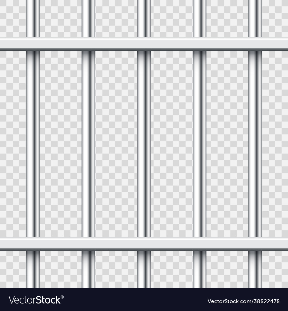 Realistic metal prison bars isolated on white Vector Image