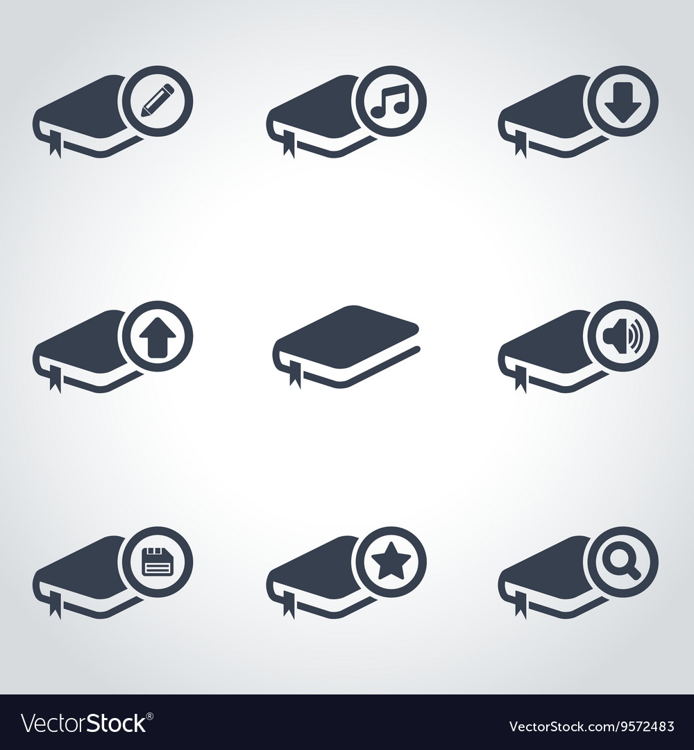 Black book icon set Royalty Free Vector Image - VectorStock
