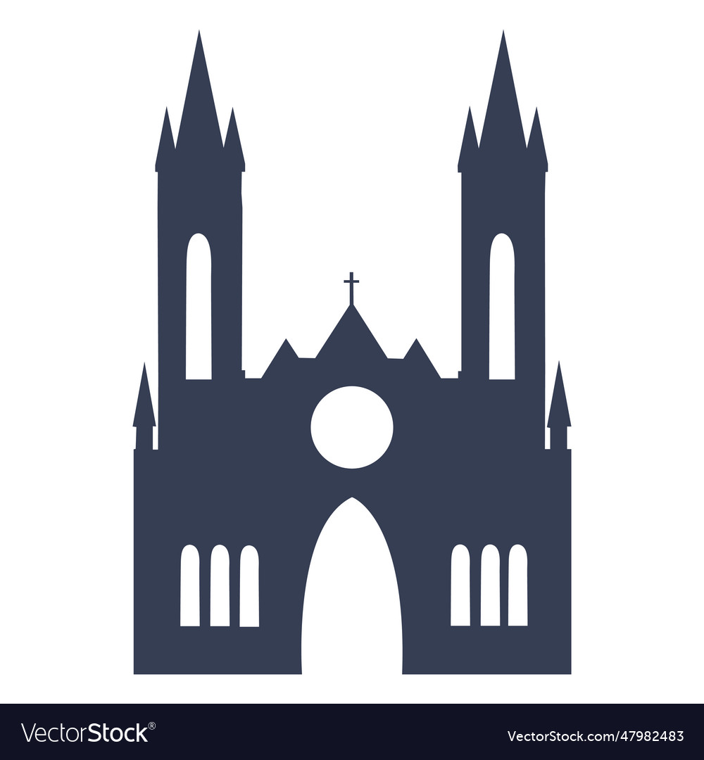 Church cathedral temple detailed silhouette Vector Image