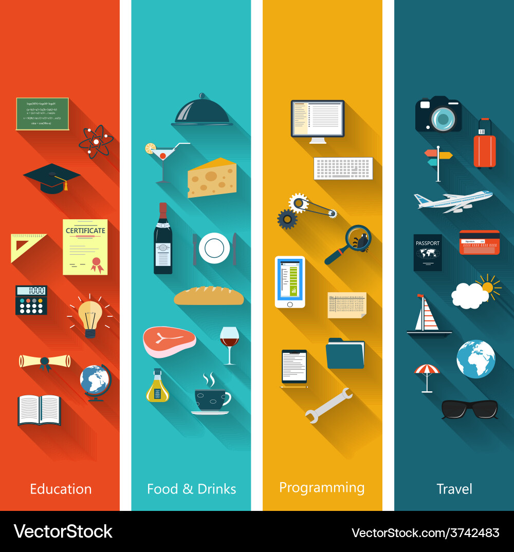 Modern concepts collection in flat design Vector Image