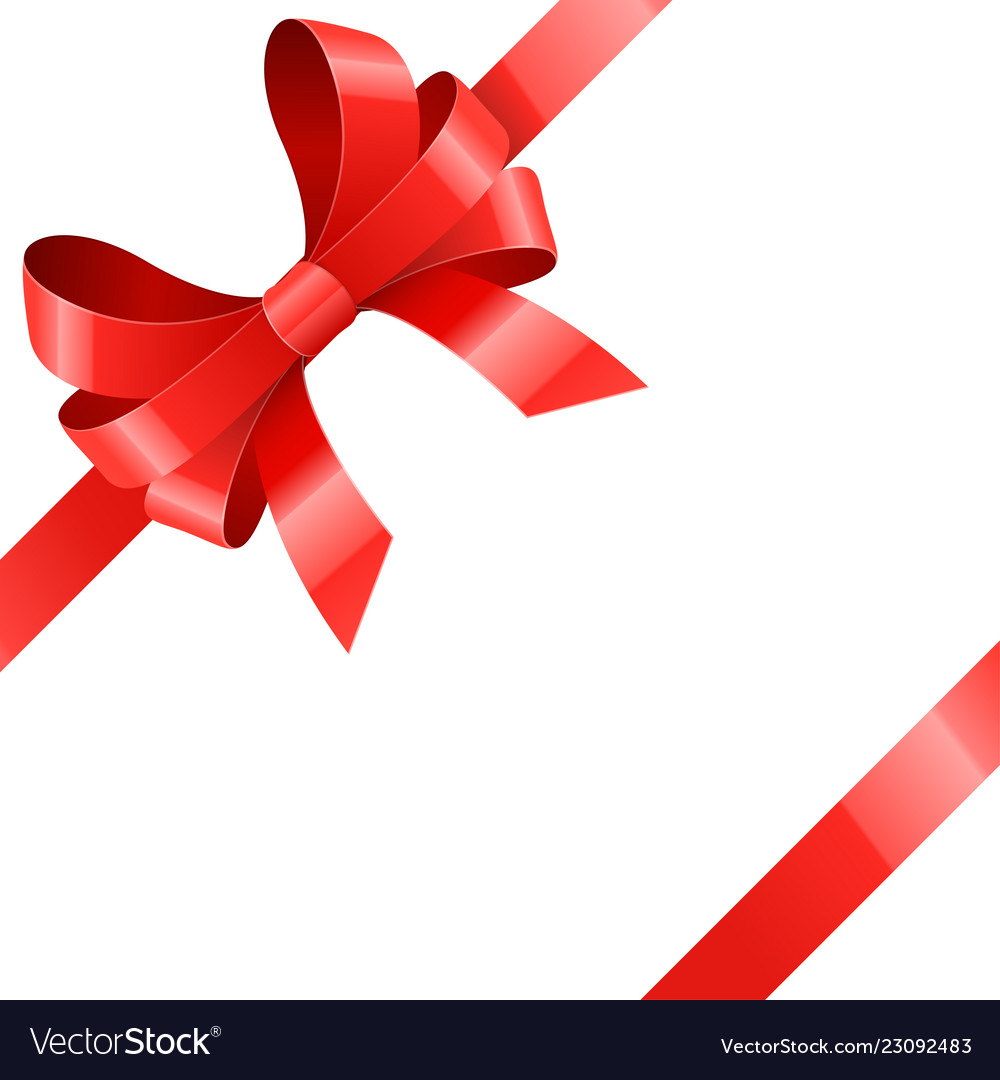 Red bow with ribbon for gift wrap Royalty Free Vector Image