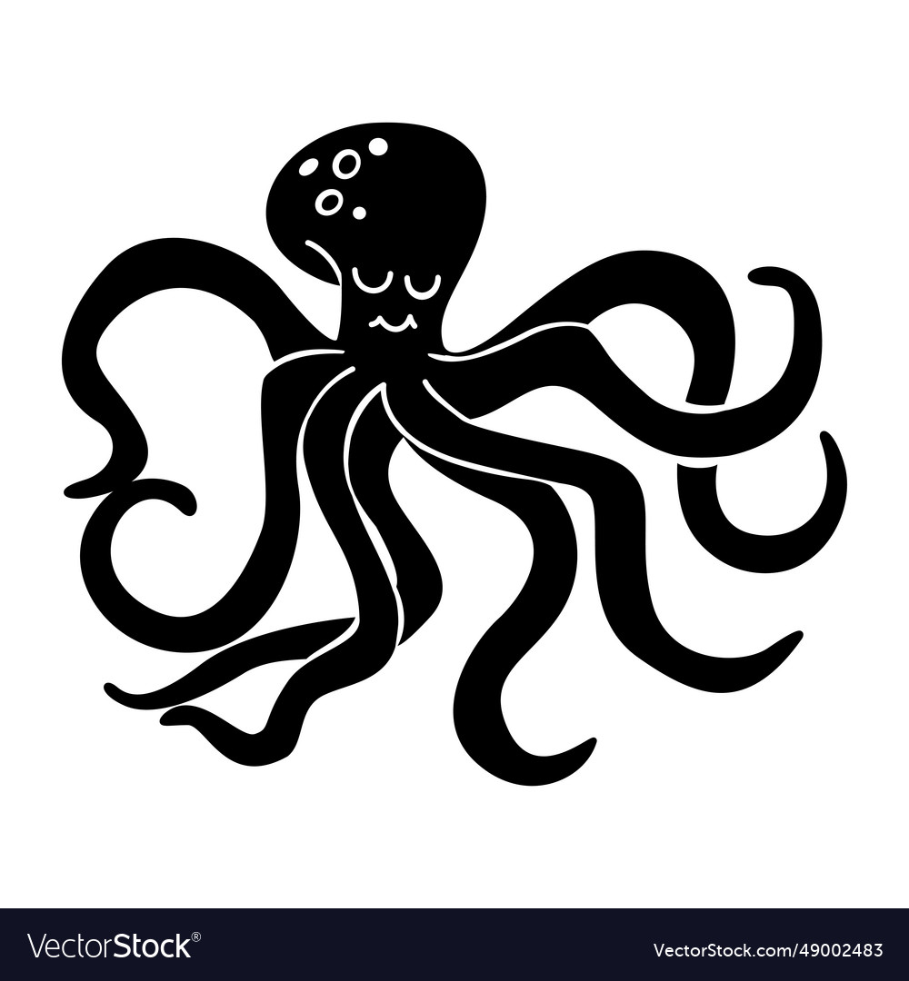 Sleeping stylish octopus Royalty Free Vector Image