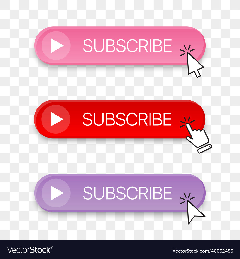 Subscribe button icon collection with different Vector Image