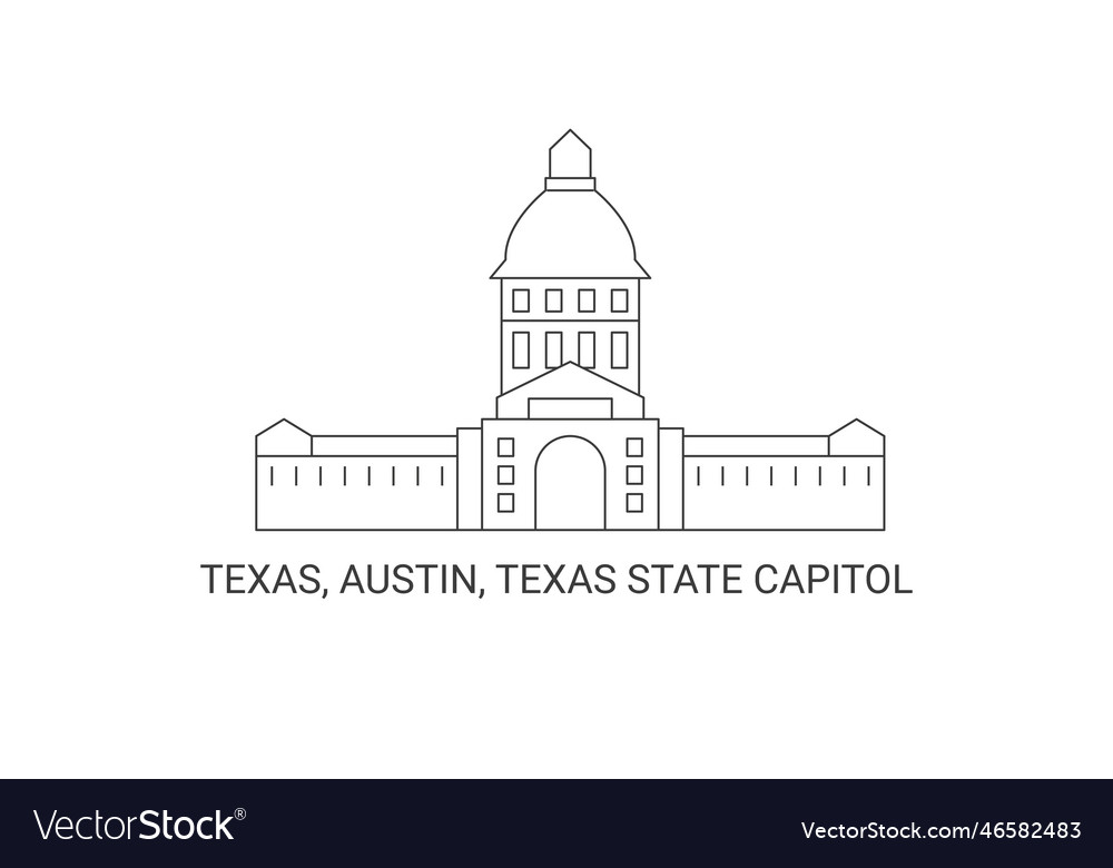 United states texas austin texas state capitol Vector Image