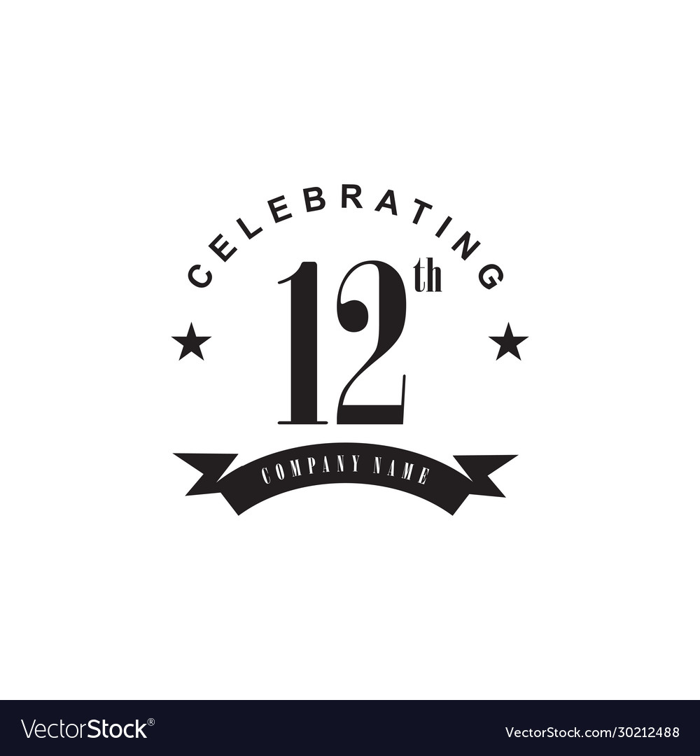 Premium Vector  Number 12 logo icon design, 12nd birthday logo number,  anniversary 12