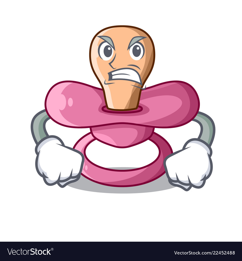 Angry cartoon pacifier for a newborn baby Vector Image