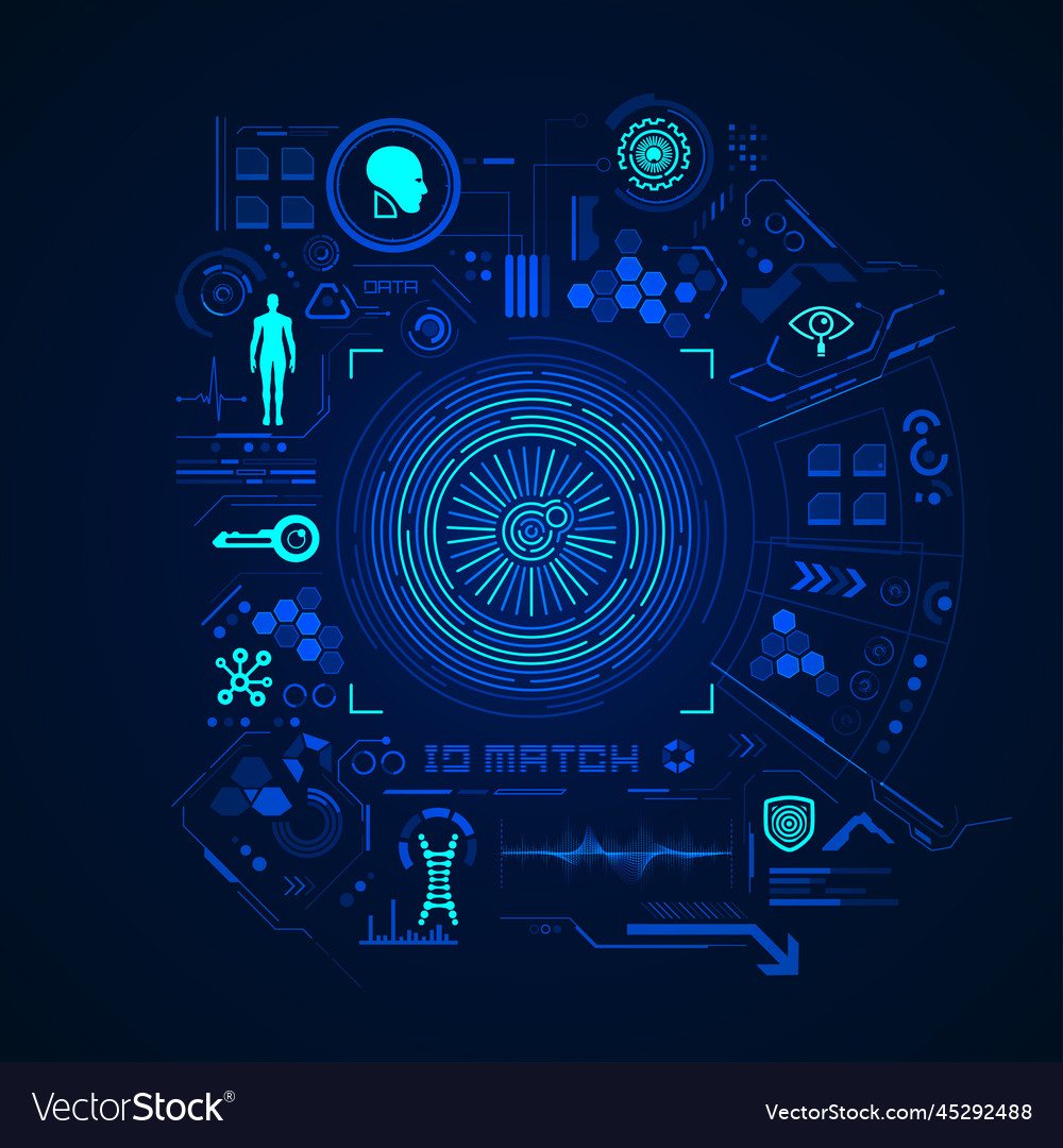 Concept of cyber security or biometrics graphic