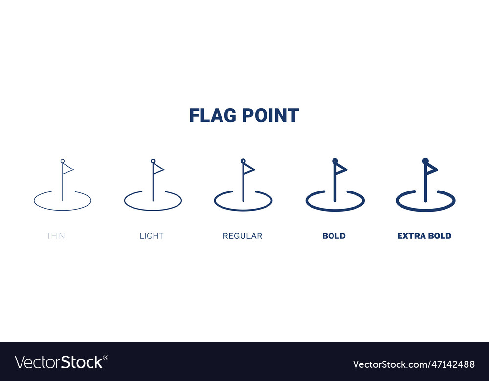 Flag point icon thin light regular bold black Vector Image