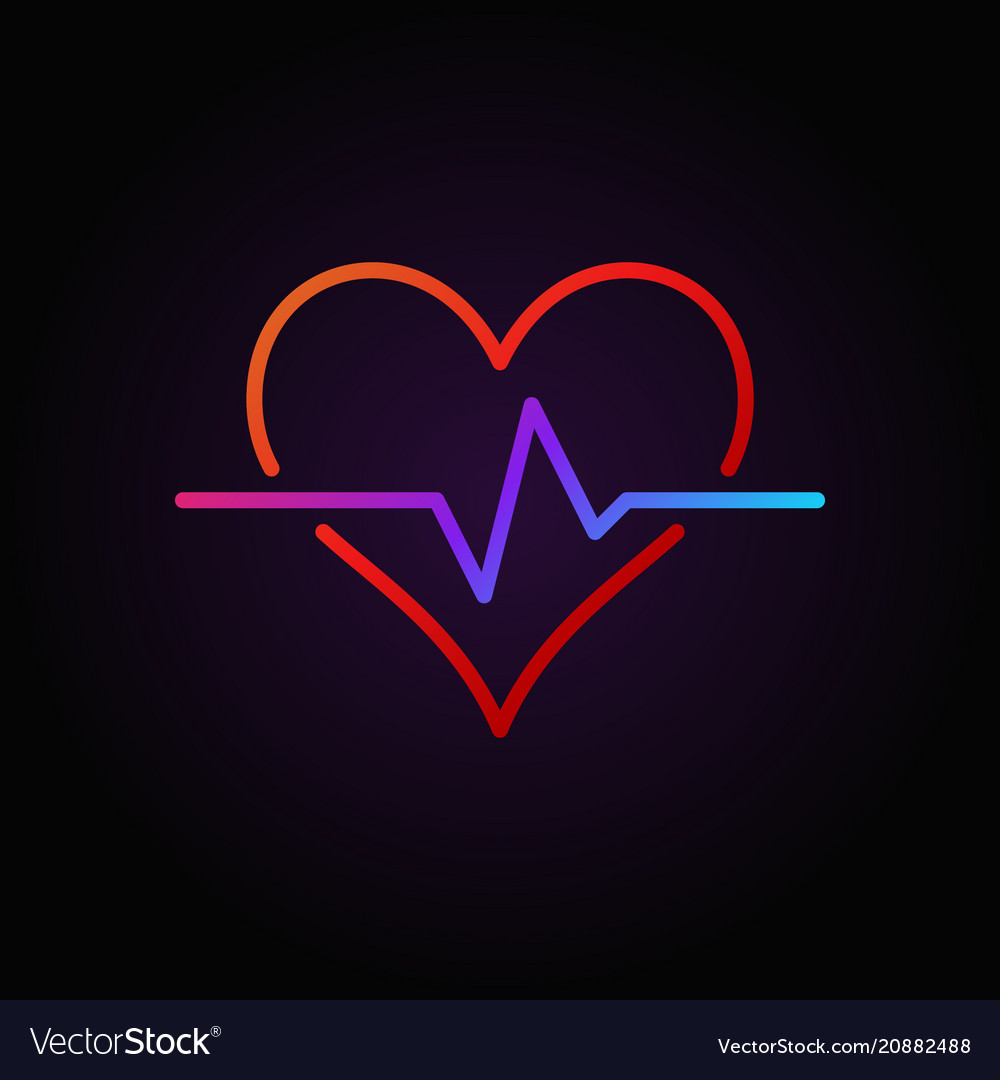 Heart pulse colored outline icon or design Vector Image