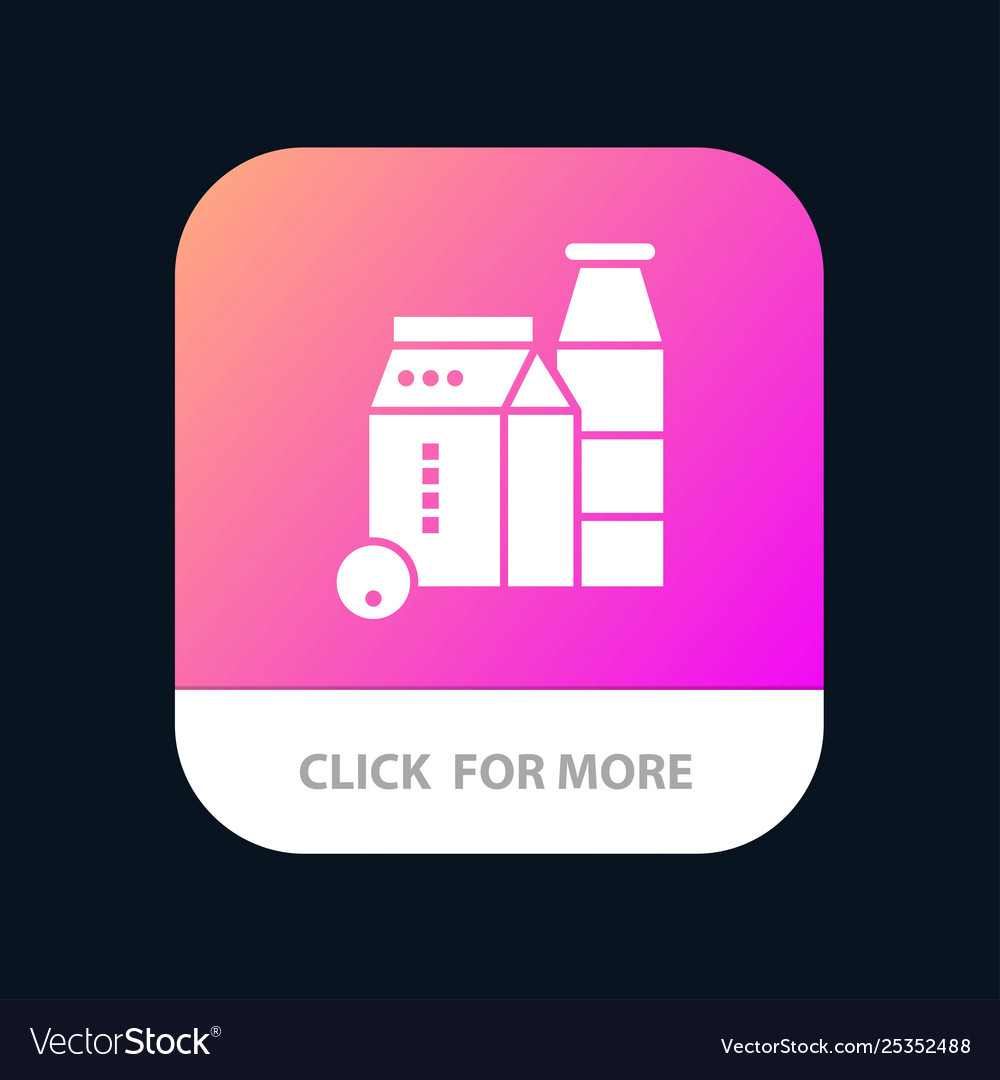 Milk box bottle shopping mobile app icon design