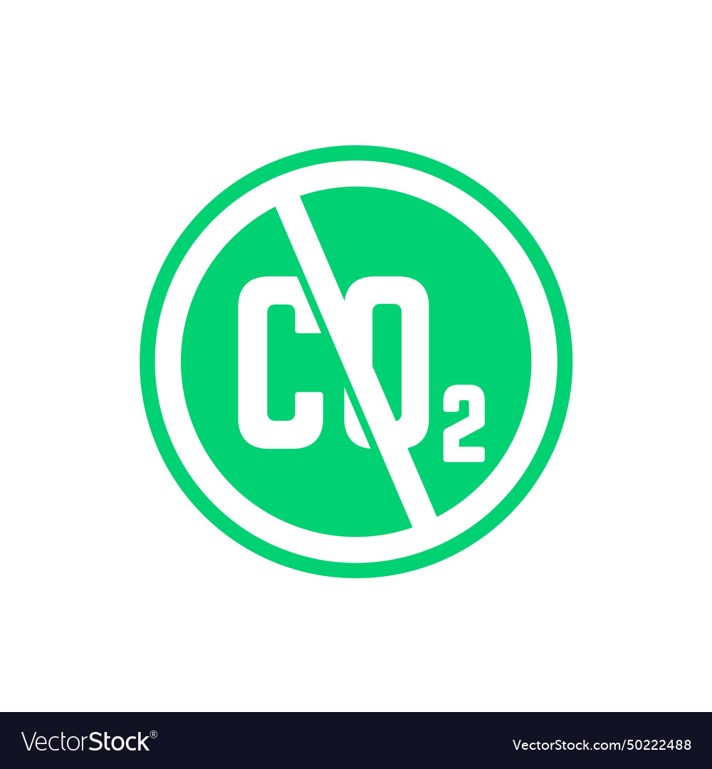 No co2 zero carbon emissions icon Royalty Free Vector Image