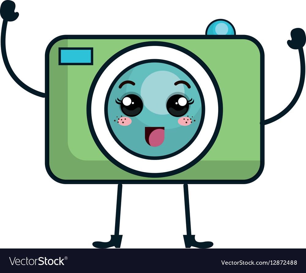 Photographic camera kawaii character