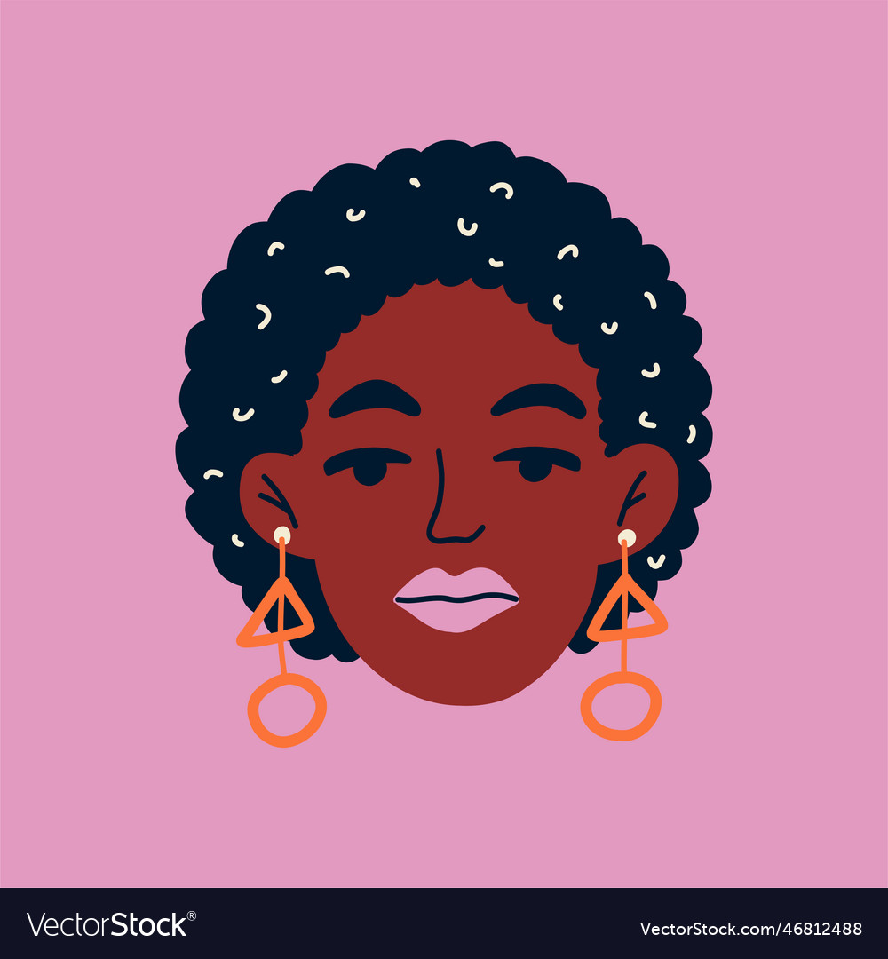 Portrait african american woman with curly hair