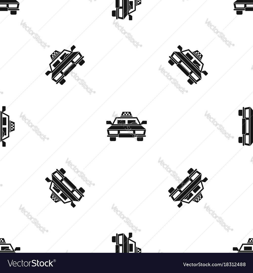 Taxi car pattern seamless black Royalty Free Vector Image