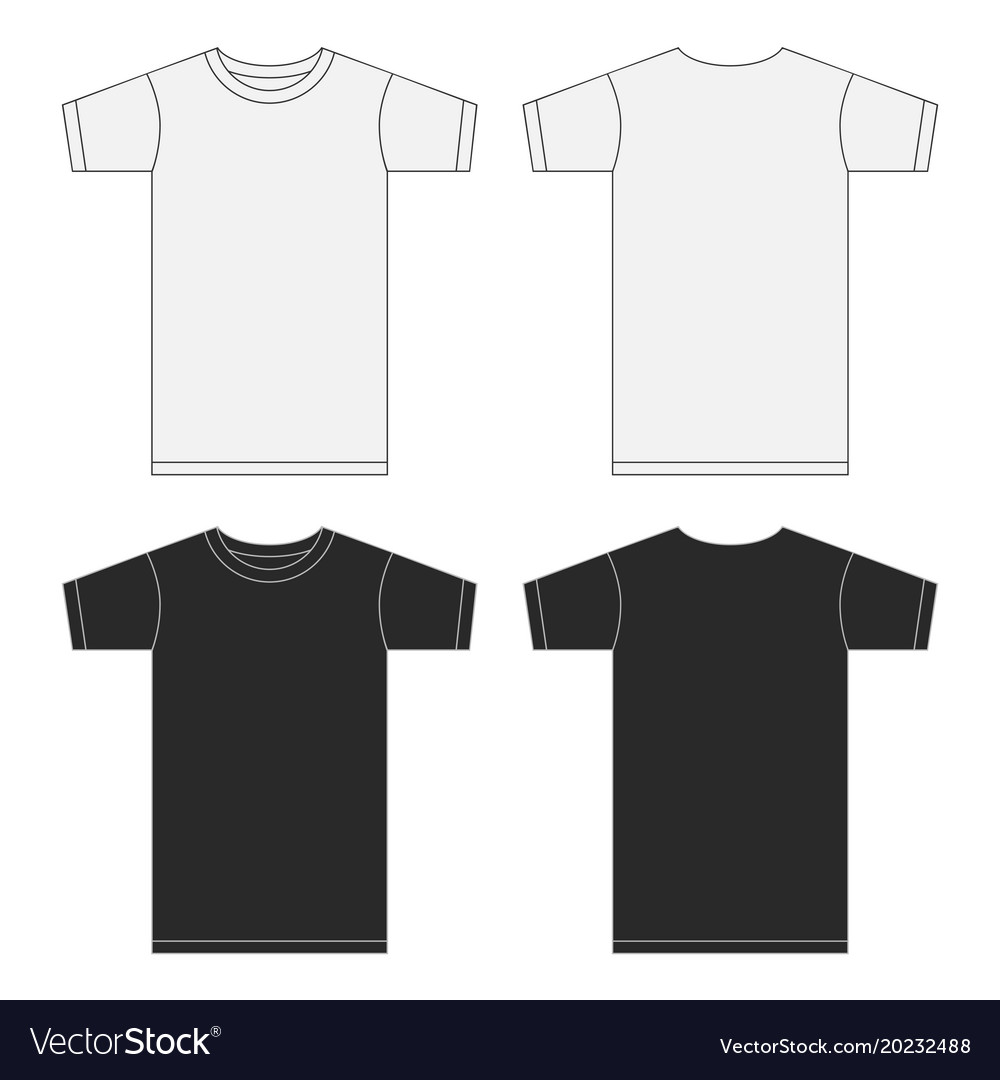 White and black tshirt template collection eps10 Vector Image